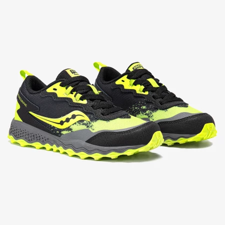 Saucony Peregrine KDZ in Black/Lime