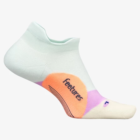 Feetures Elite Light Cushion No Show Socks in Mint/Peach