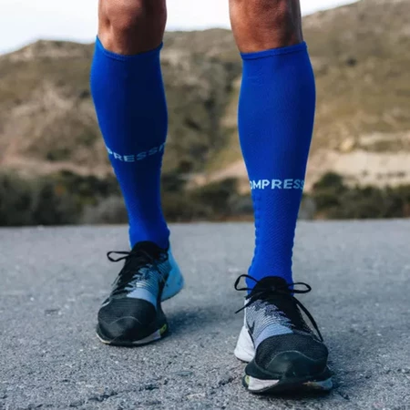 Compressport Full Socks Run in Blue/White