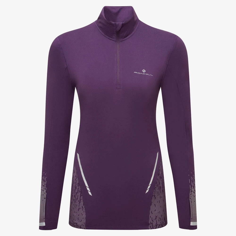 Ronhill Tech Reflect Thermal 1/2 Zip Top in Damson