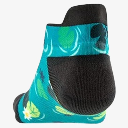 Injinji Women's Run Lightweight No-Show Toe Socks in Green/Black