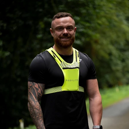 Bodylite Phone Holder Vest in Fluoro Yellow/Reflect