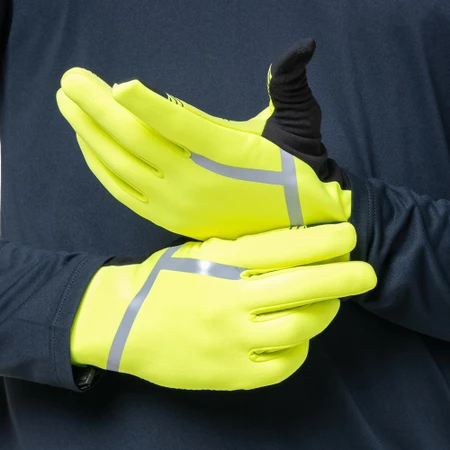 Ronhill Wind-Block Gloves in Black/Yellow