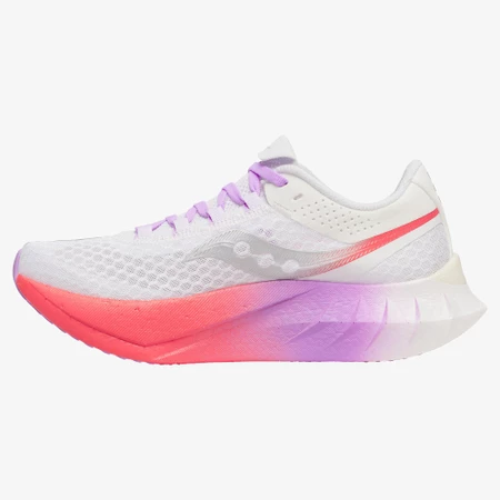 Saucony Endorphin PRO 4 in White/Coral