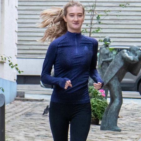 Odlo Blackcomb Half Zip Baselayer in Skipper Blue
