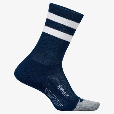 Feetures Elite Light Cushion Mini-Crew in Navy/White