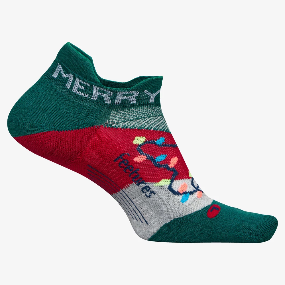 Feetures Elite Light Cushion No Show Socks in Merry & Bright