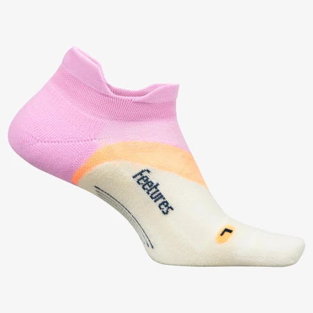 Feetures Elite Light Cushion No Show Socks in Pink/White