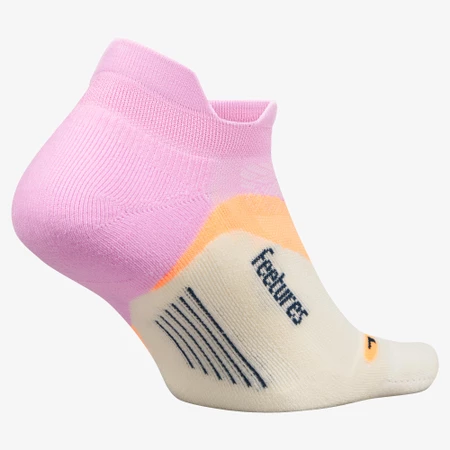 Feetures Elite Light Cushion No Show Socks in Pink/White