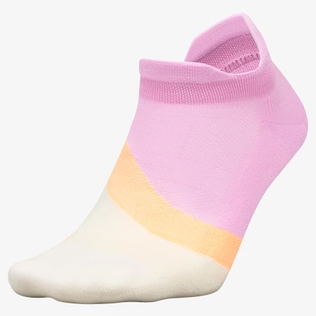 Feetures Elite Light Cushion No Show Socks in Pink/White