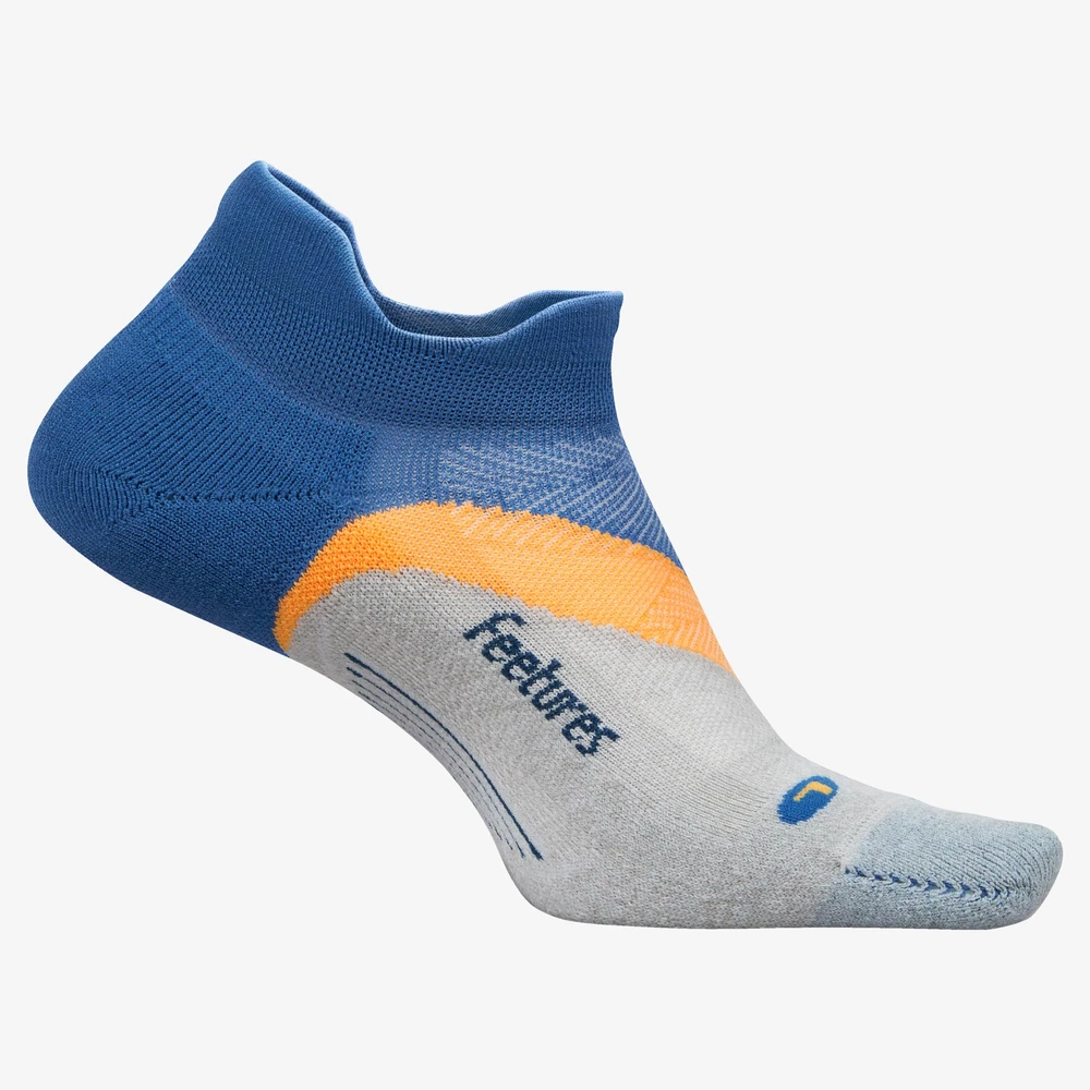 Feetures Elite Light Cushion No Show Socks in Blue/Grey