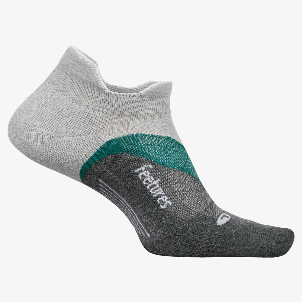 Feetures Elite Light Cushion No Show Socks in Grey/Green