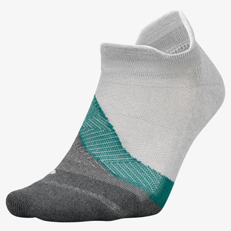 Feetures Elite Light Cushion No Show Socks in Grey/Green