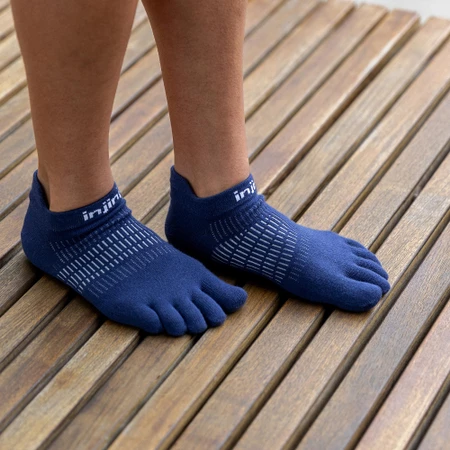 Injinji Women's Run Lightweight No-Show Toe Socks in Navy