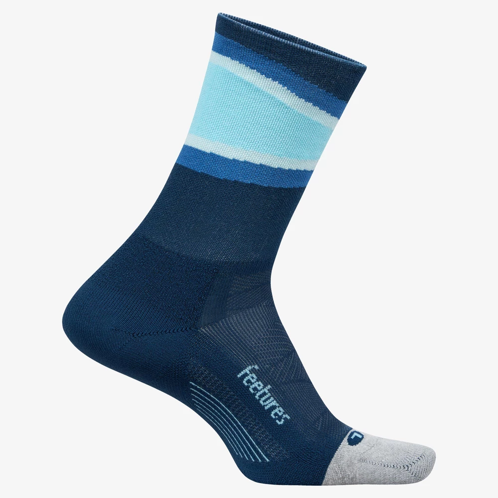 Feetures Elite Light Cushion Mini-Crew in Blue/Light Blue