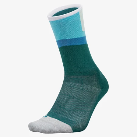 Feetures Elite Light Cushion Mini-Crew in Green Print