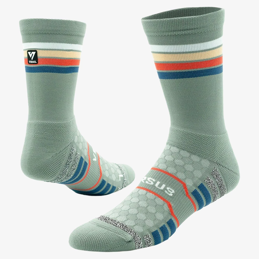 Versus Trail Run Socks in Sage Stripes