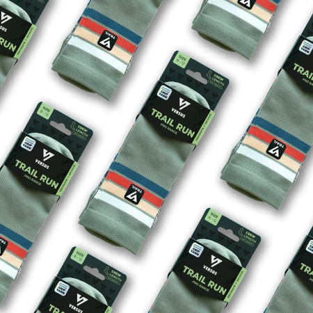 Versus Trail Run Socks in Sage Stripes