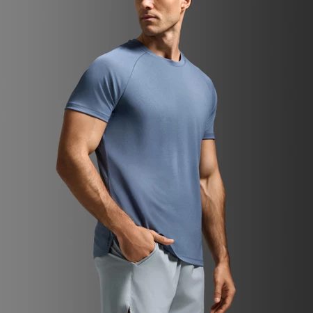 2XU Aero Mesh Tee in Smoke Blue