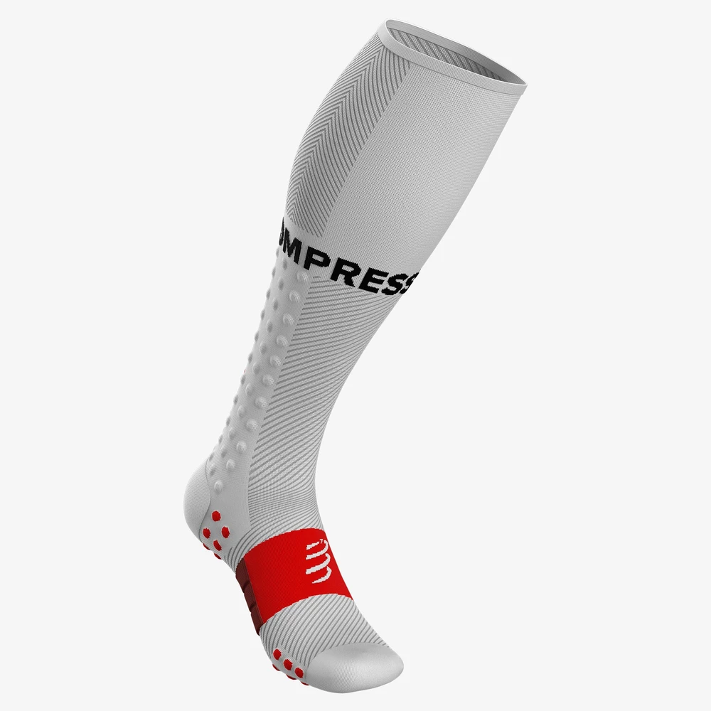 Compressport Full Socks Run in White/Red
