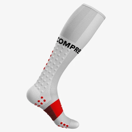 Compressport Full Socks Run in White/Red
