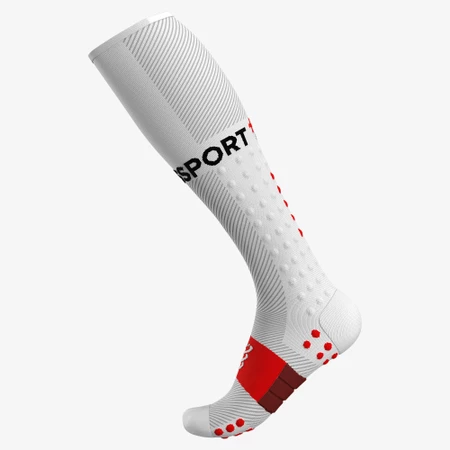 Compressport Full Socks Run in White/Red