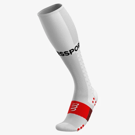 Compressport Full Socks Run in White/Red