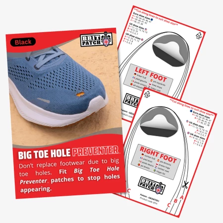 Brit Patch Big Toe Hole Preventer in Black