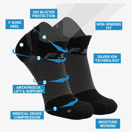 OS1st Plantar Fasciits Socks in Black