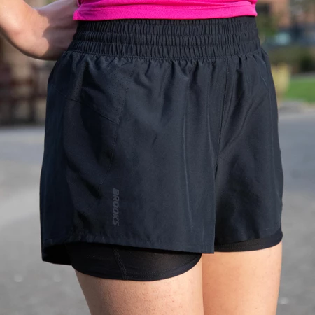 Brooks Dash 2-in-1 Shorts in Black