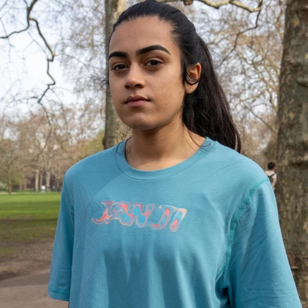 Janji Circa Daily Boxy Tee in Cerulean