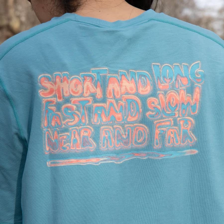 Janji Circa Daily Boxy Tee in Cerulean