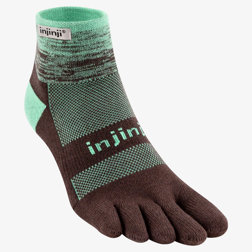 Injinji Trail Midweight Mini Crew Toe Socks in Mint