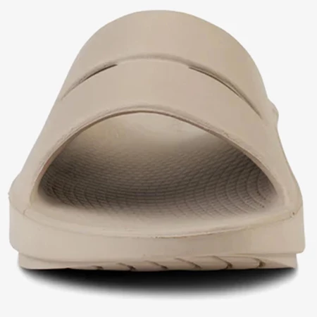 Oofos OOahh Slides in Beige