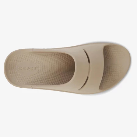 Oofos OOahh Slides in Beige