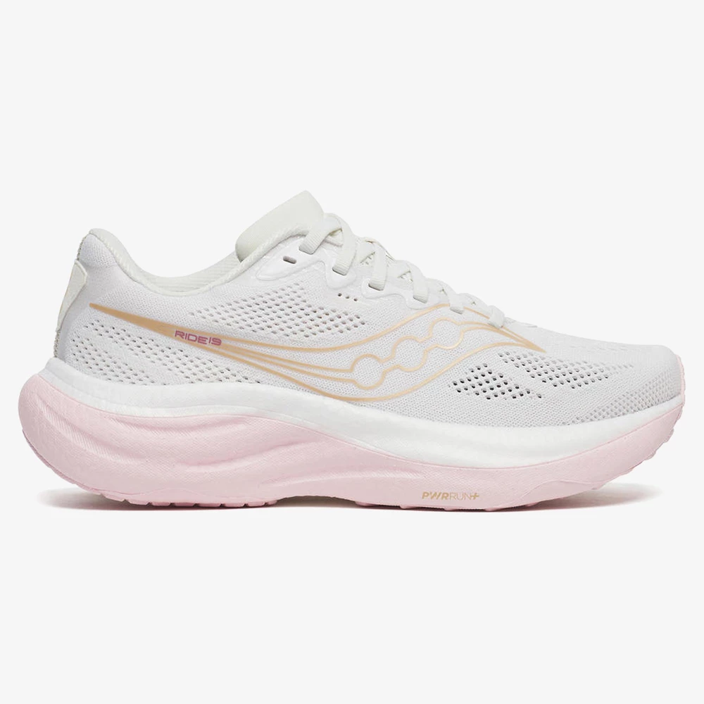 Saucony Ride 19 in White/Silk