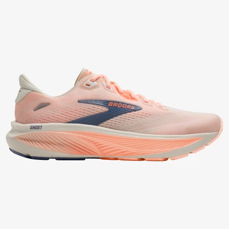 Brooks Ghost 18 D Wide in White/Peach