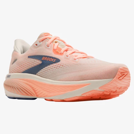 Brooks Ghost 18 D Wide in White/Peach