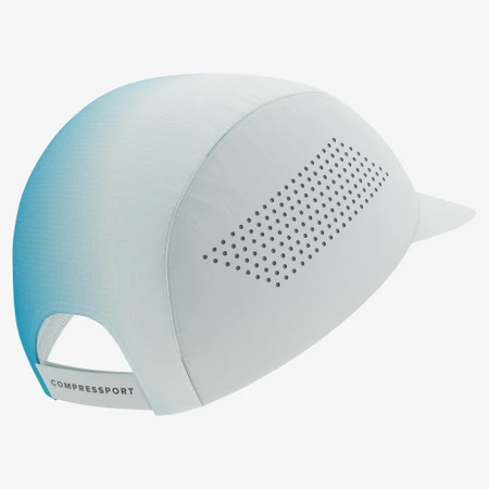 Compressport Pro Racing Cap in White/Blue/Green