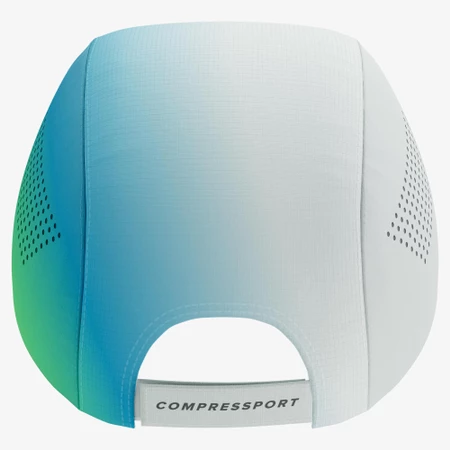 Compressport Pro Racing Cap in White/Blue/Green