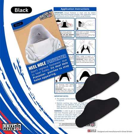 Brit Patch Heel Hole Preventer in Black