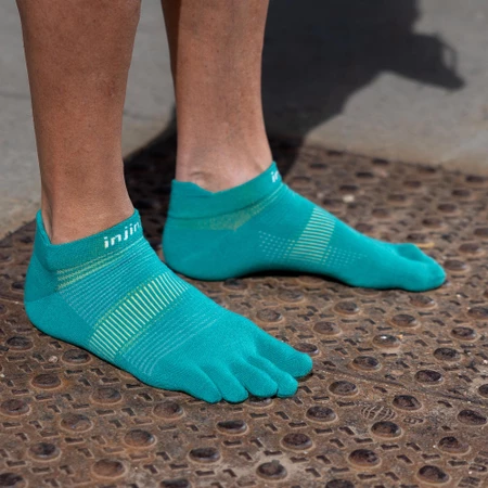 Injinji Women's Run Lightweight No-Show Toe Socks in Teal