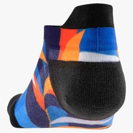 Injinji Run Lightweight No-Show Toe Socks in Black/Blue/Orange