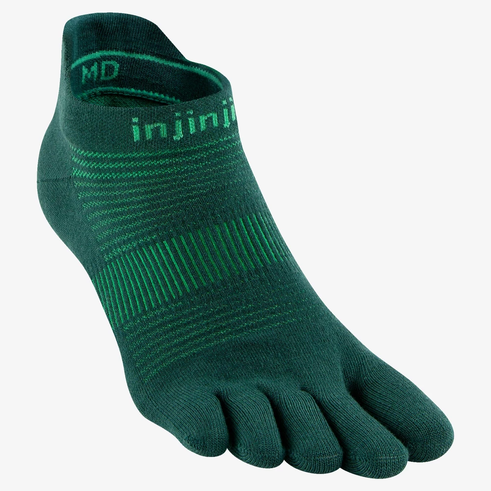 Injinji Run Lightweight No-Show Toe Socks in Jade