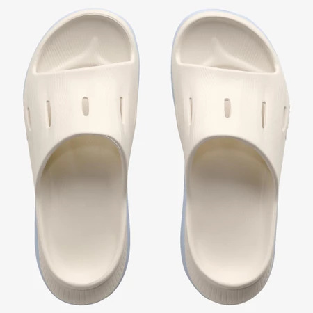 Hoka Ora Recovery Slides 3 in Alabaster/Blue