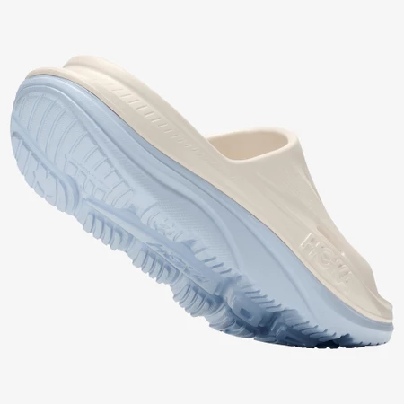 Hoka Ora Recovery Slides 3 in Alabaster/Blue