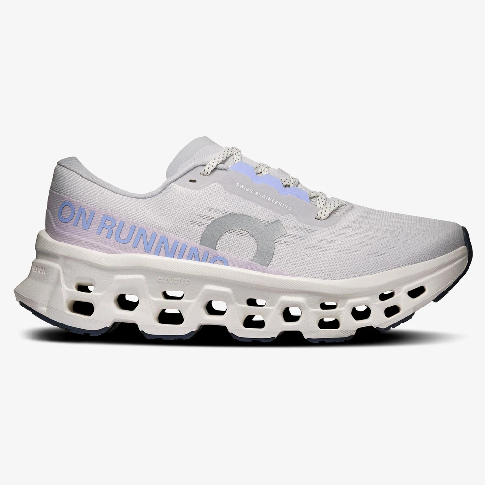 On Cloudmonster 3 in Frost/White