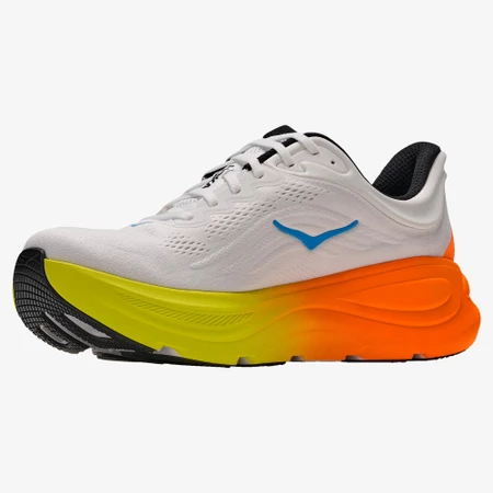 Hoka Bondi 9 Wide in White/Neon