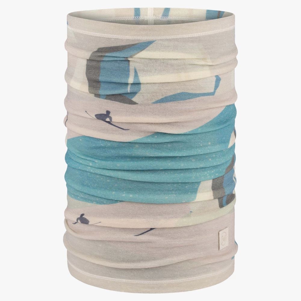 Buff Merino Lightweight  in White Print