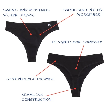Paradis Seamless Thong in Black